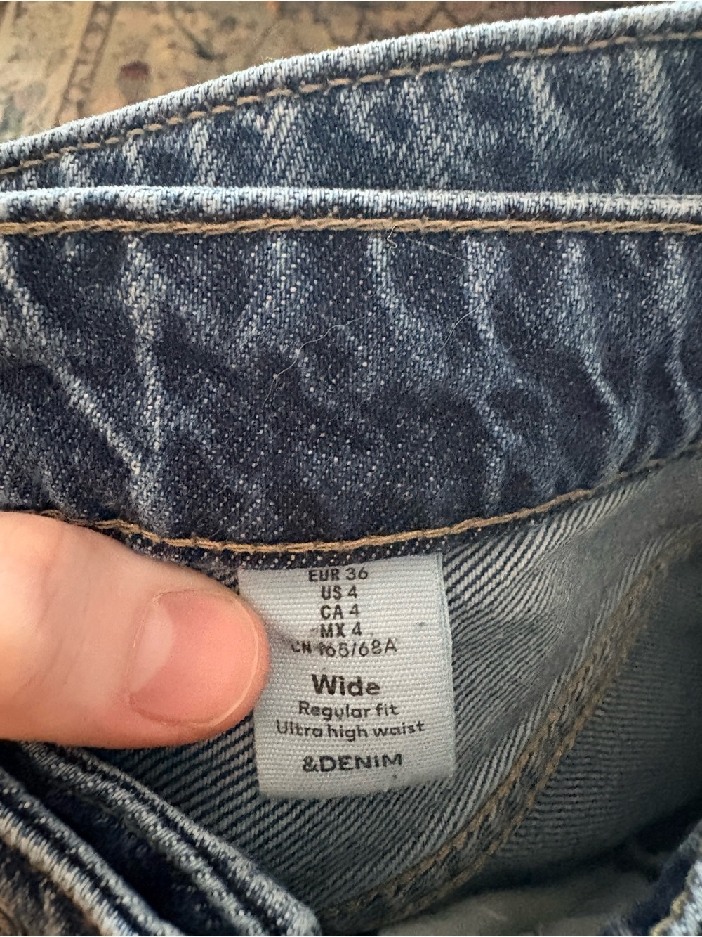 h&m wide leg ultra high rise jeans medium blue wash - Picture 3 of 3